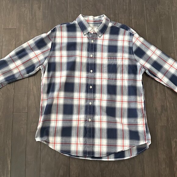 Red, White & Blue Merona XL Check Shirt  100% Cotton - Picture 3 of 11